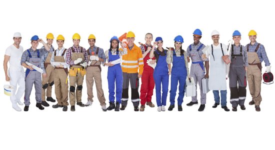 mazden construction workers with hard hats