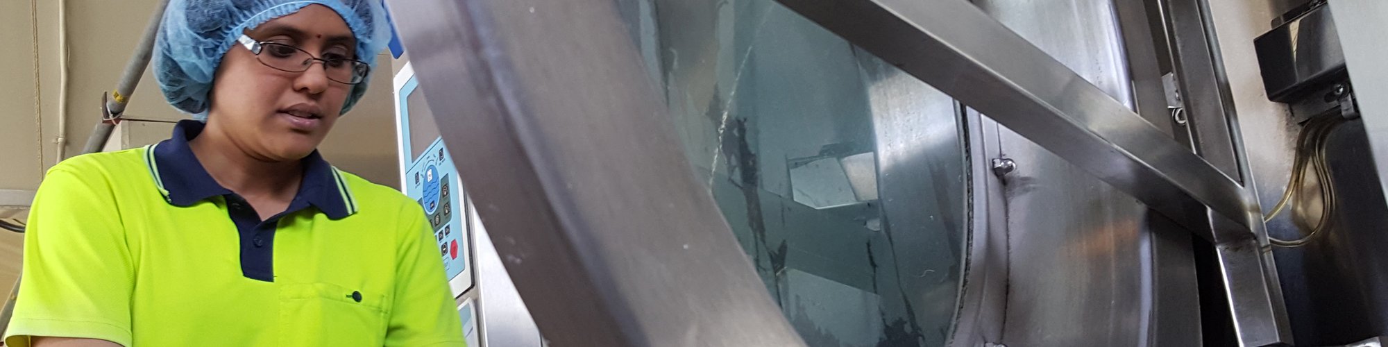 Employee at the quality assured laundry service