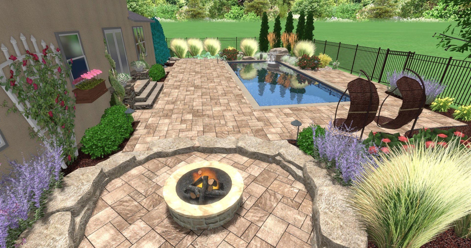 Landscaping in Westerville, Ohio Stamped Concrete and Pavers