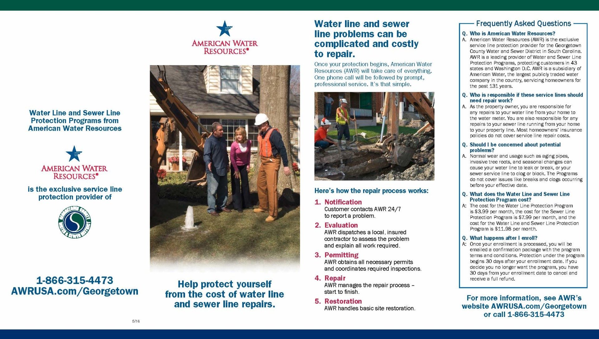 WATER AND SEWER LINE PROTECTION PROGRAM