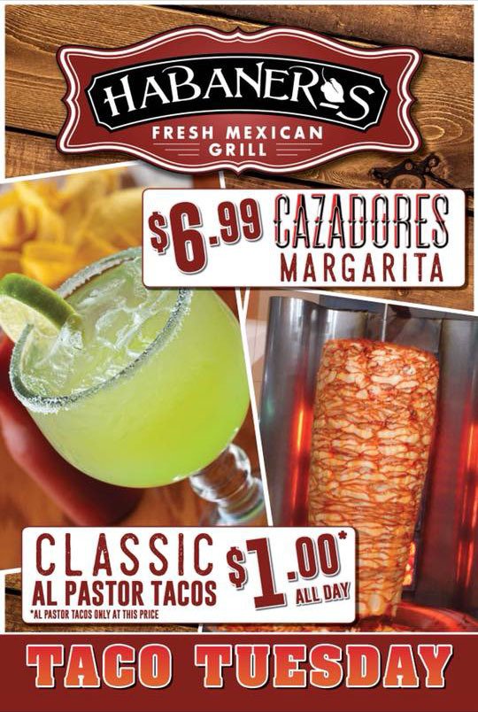 Happy Hour Columbus, OH Habaneros Fresh Mexican Grill