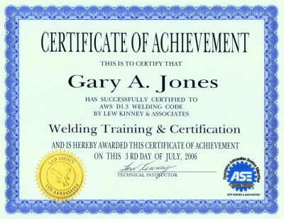 Certificate Of Achievement