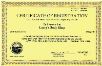 Certificate Of Registration