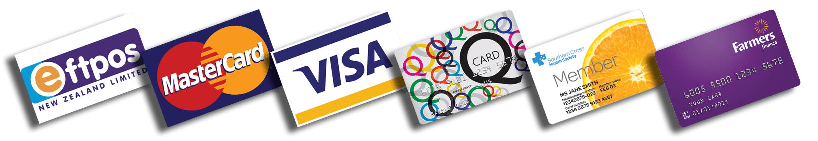 We accept the following payment options