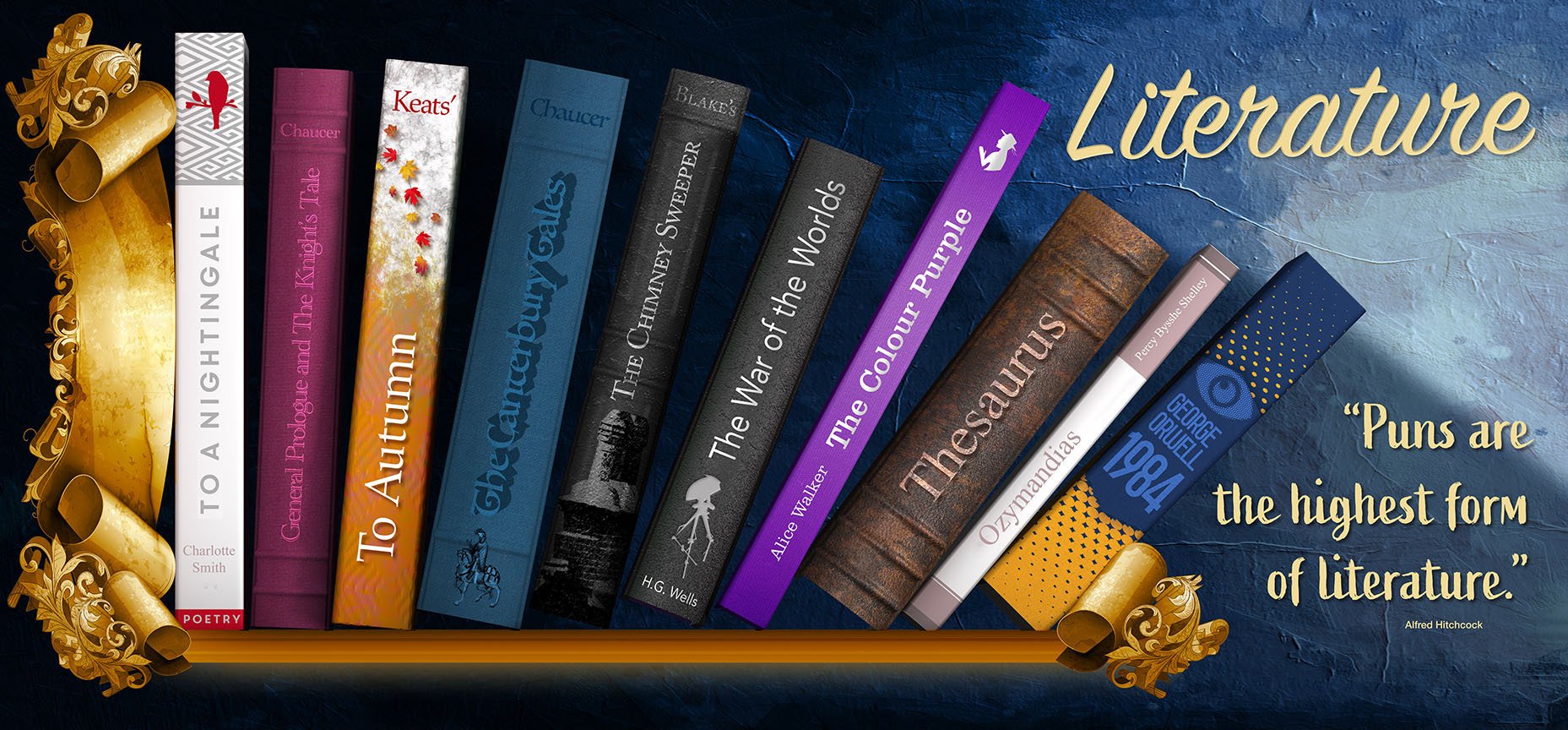 English Literature book spines