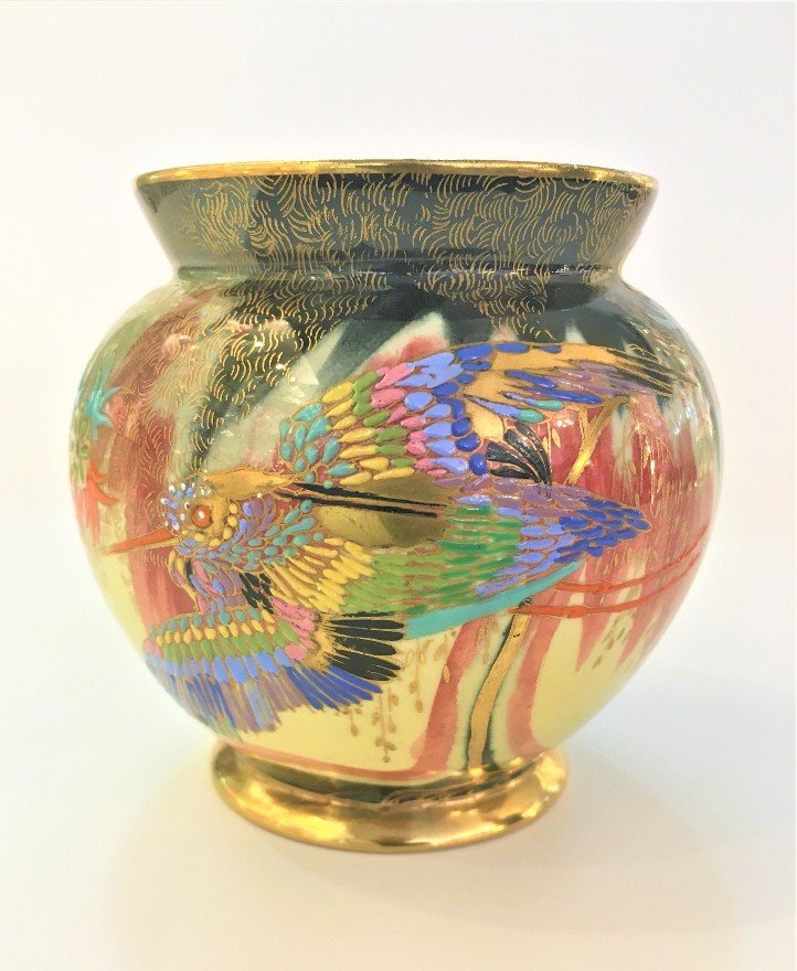 CARLTONWARE ART DECO SKETCHING BIRD VASE