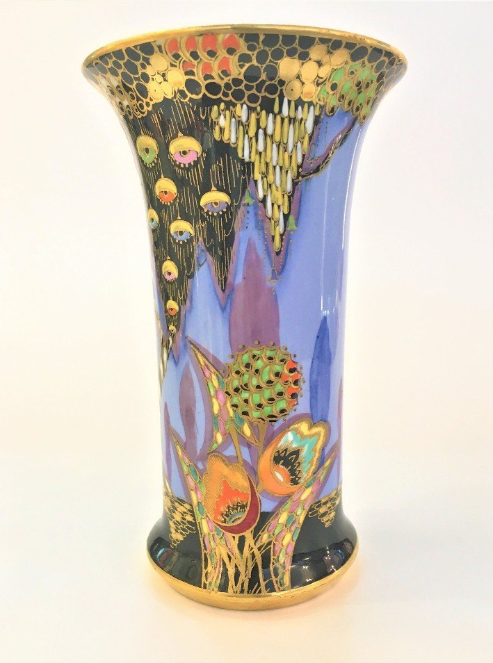 CARLTONWARE ART DECO DEVILS COPSE VASE