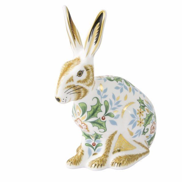 Royal Crown Derby Paperweight Winter Hare