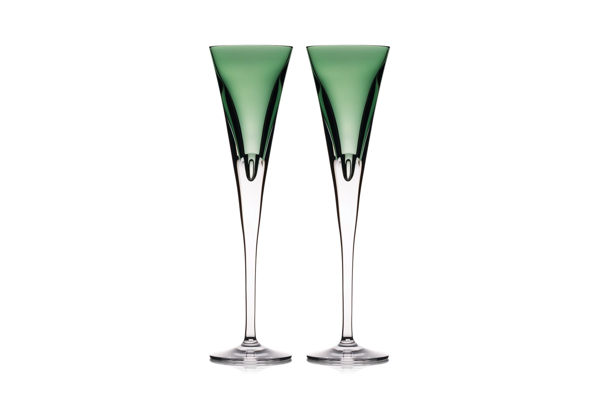 Waterford Crystal W Collection Fern Flute Pair