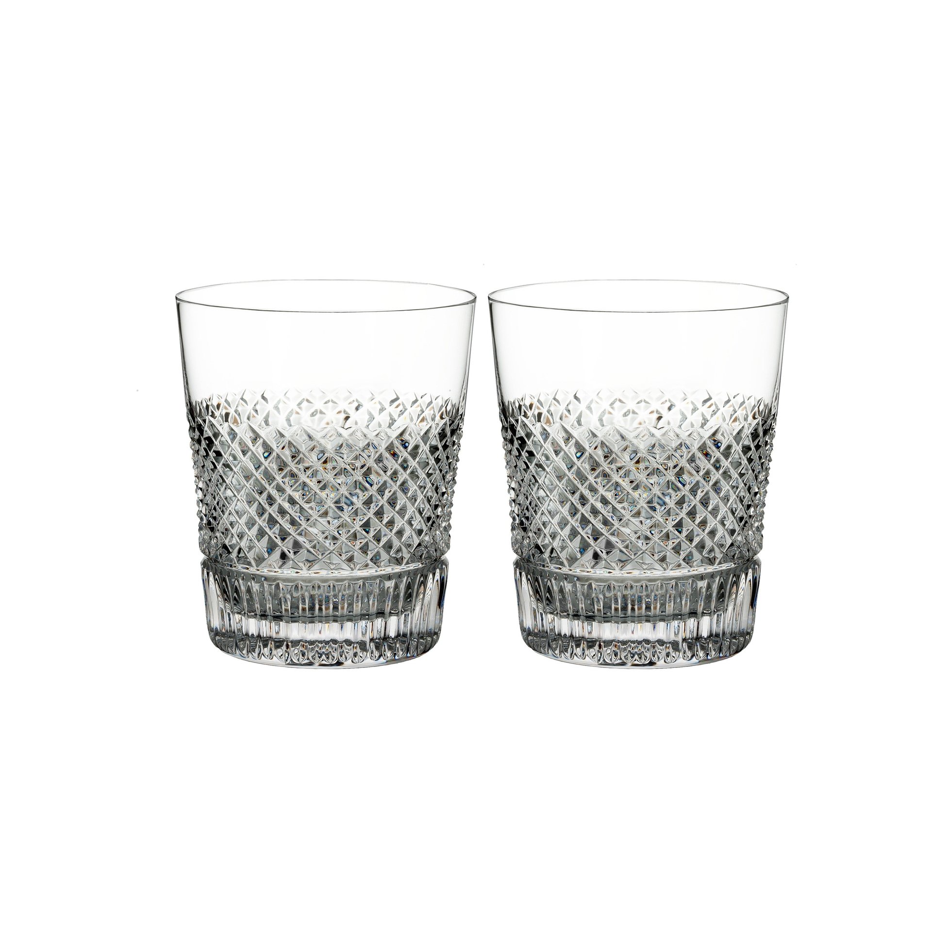 Waterford Diamond Line Double Old Fashioned Pair
