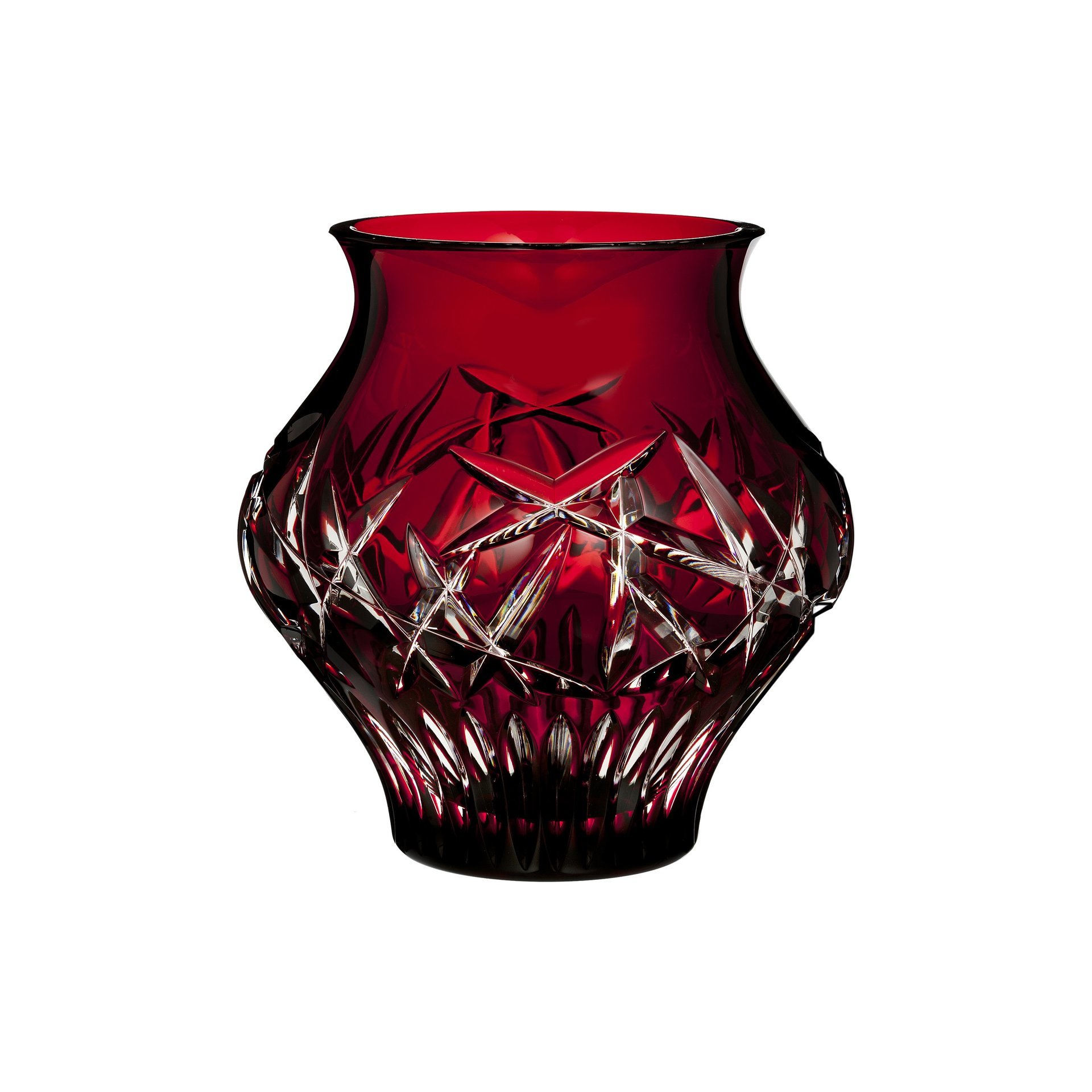 WATERFORD CLEO RED CRYSTAL VASE