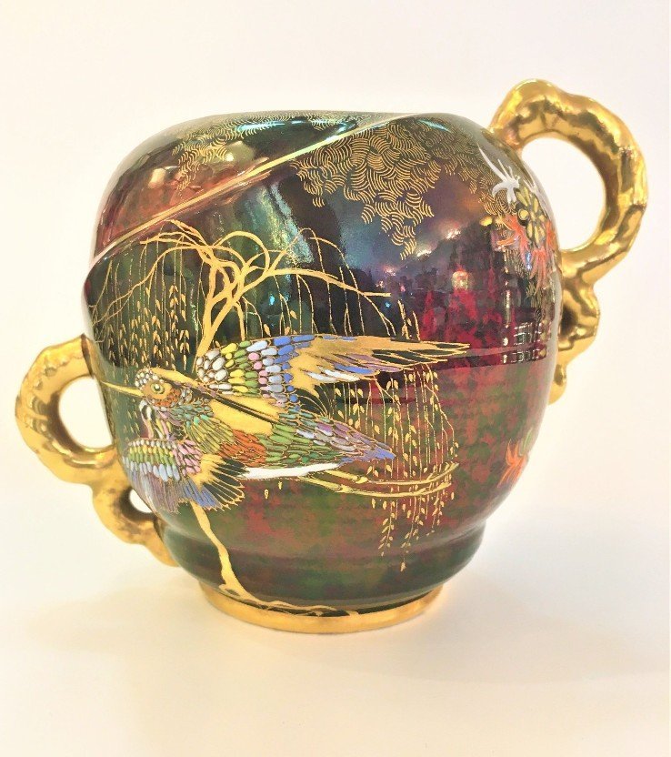 CARLTONWARE ART DECO SKETCHING BIRD VASE