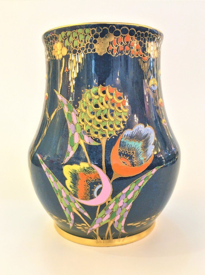 CARLTONWARE ART DECO DEVILS COPSE VASE