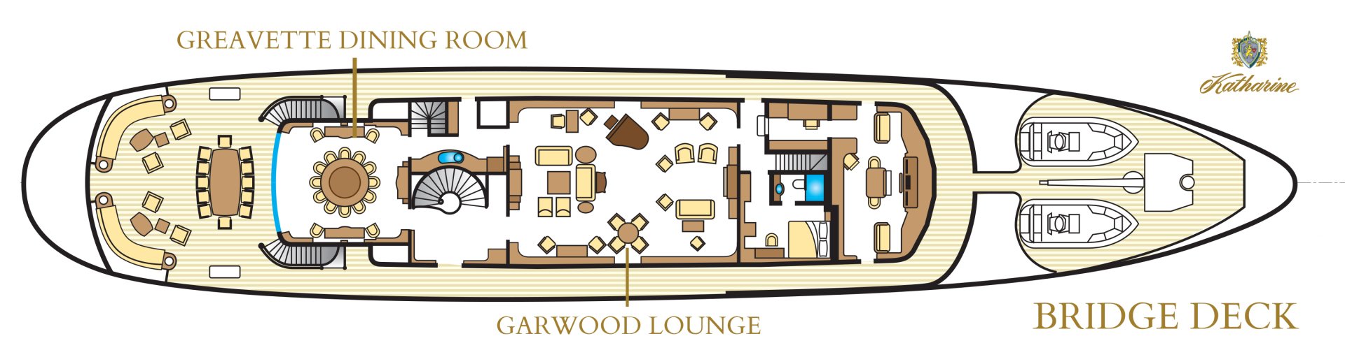 The Bridge Deck Aft Yacht katharine entertainment area Luxury yacht