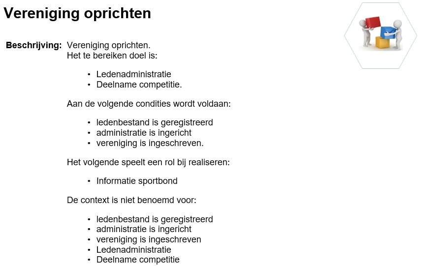 Voorbeeld functies vraagstuk vereniging