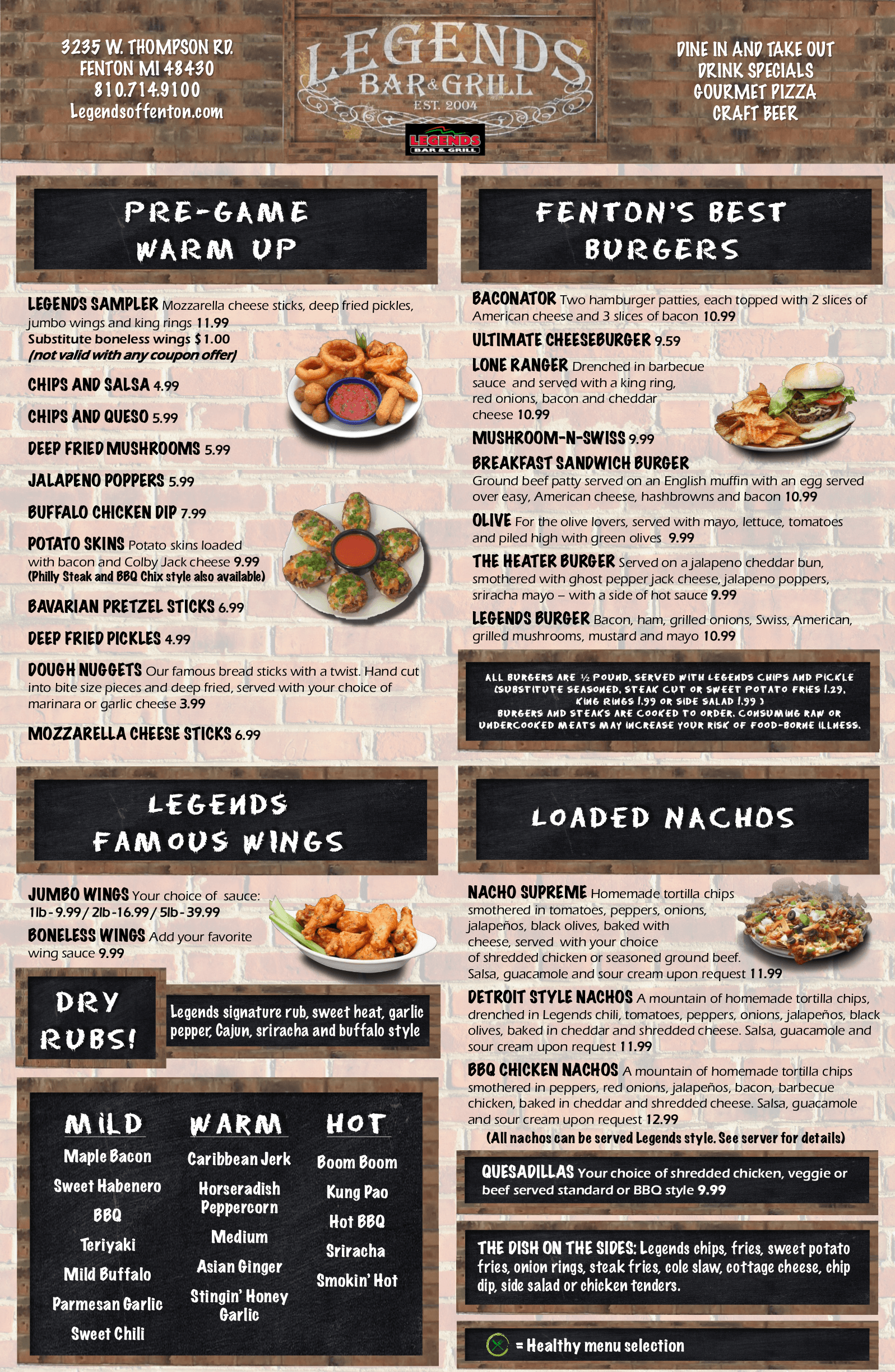 Legend's Menu, Fenton, MI