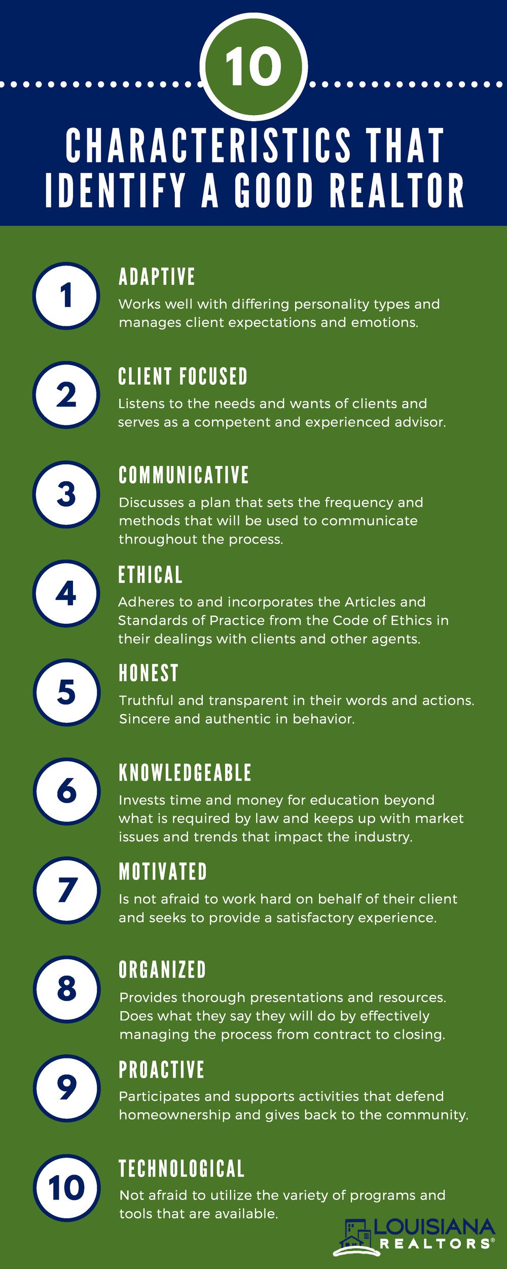 10 CHARACTERISTICS THAT IDENTIFY A GOOD REALTOR [INFOGRAPHIC]