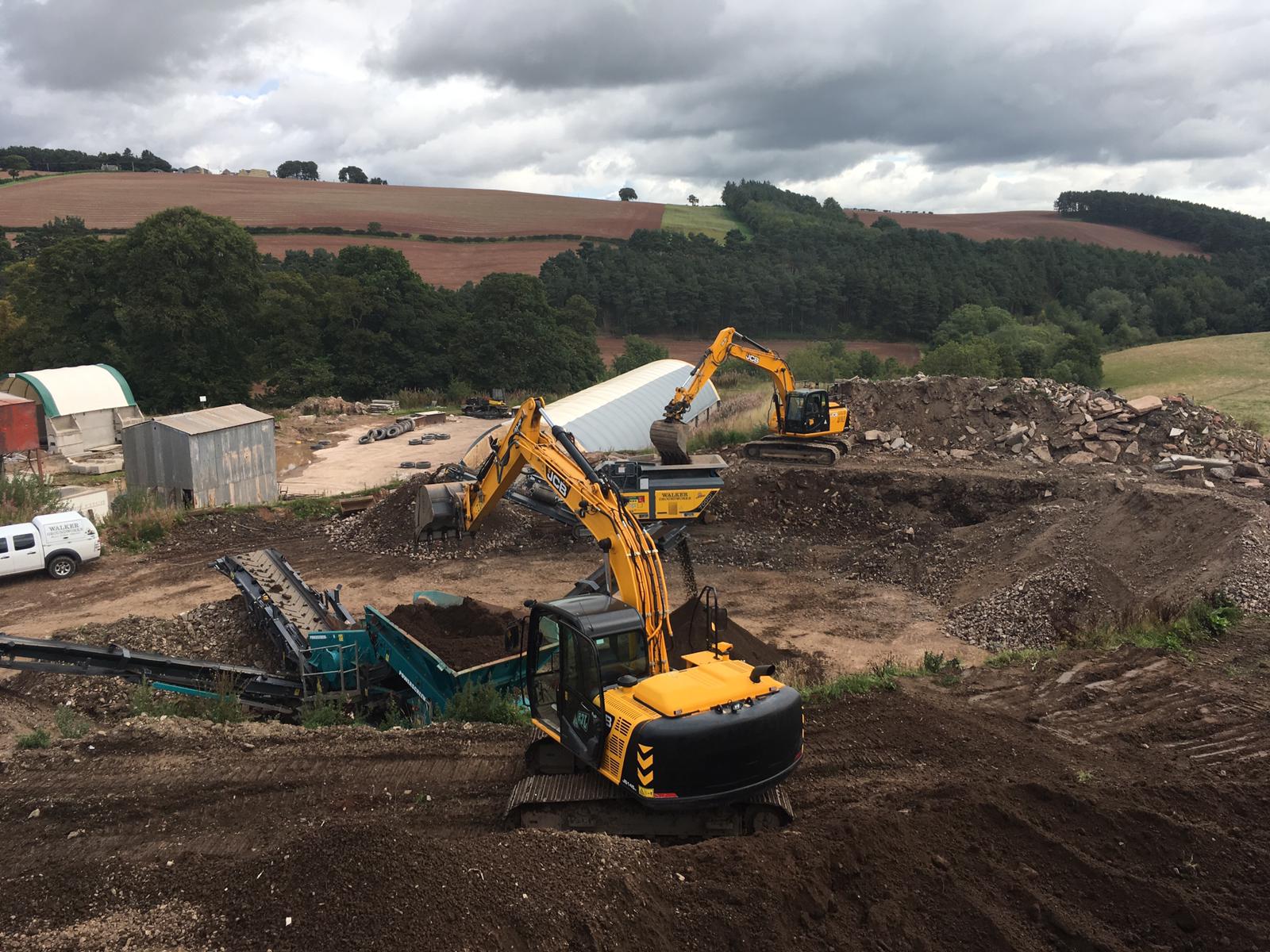 Digger hire from Border Aggregates & Landscaping Supplies Ltd