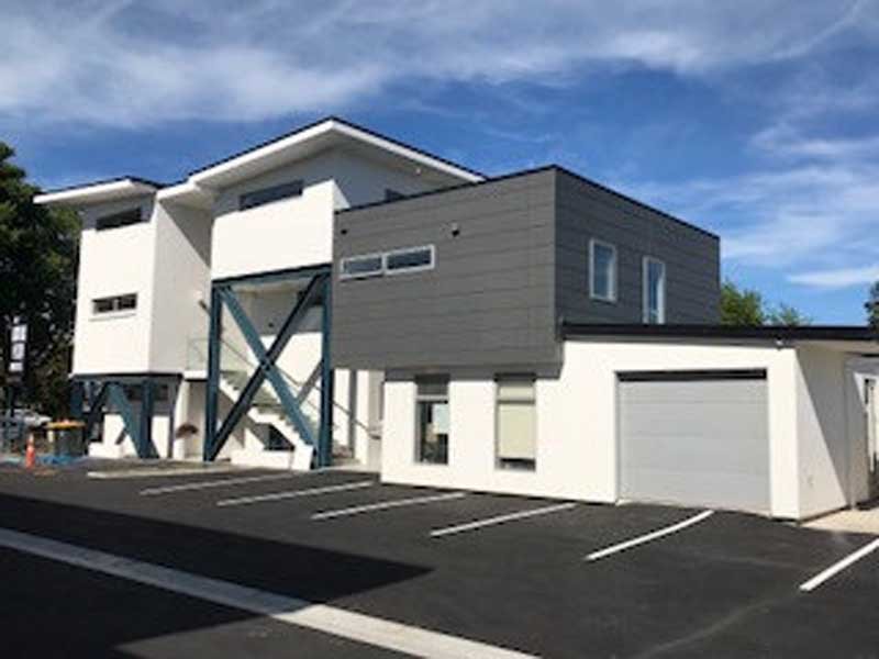 modern black and white building