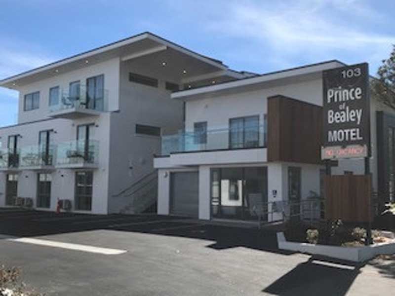 modern building with sign