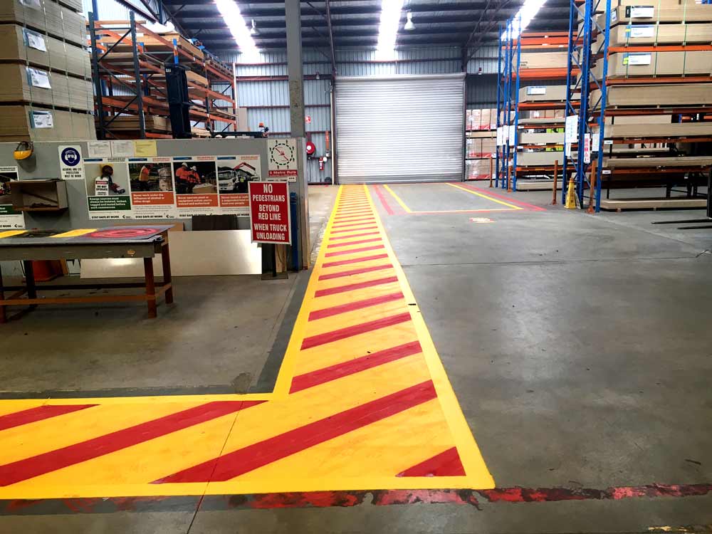 painted hazard lines
