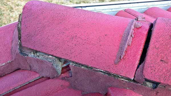 slipped ridge capping