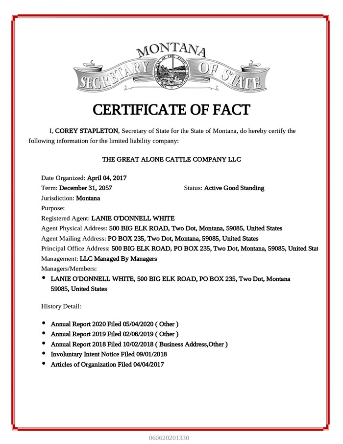 Our Certifications Cattle Ranch, Pasture Raised Beef Two Dot, MT