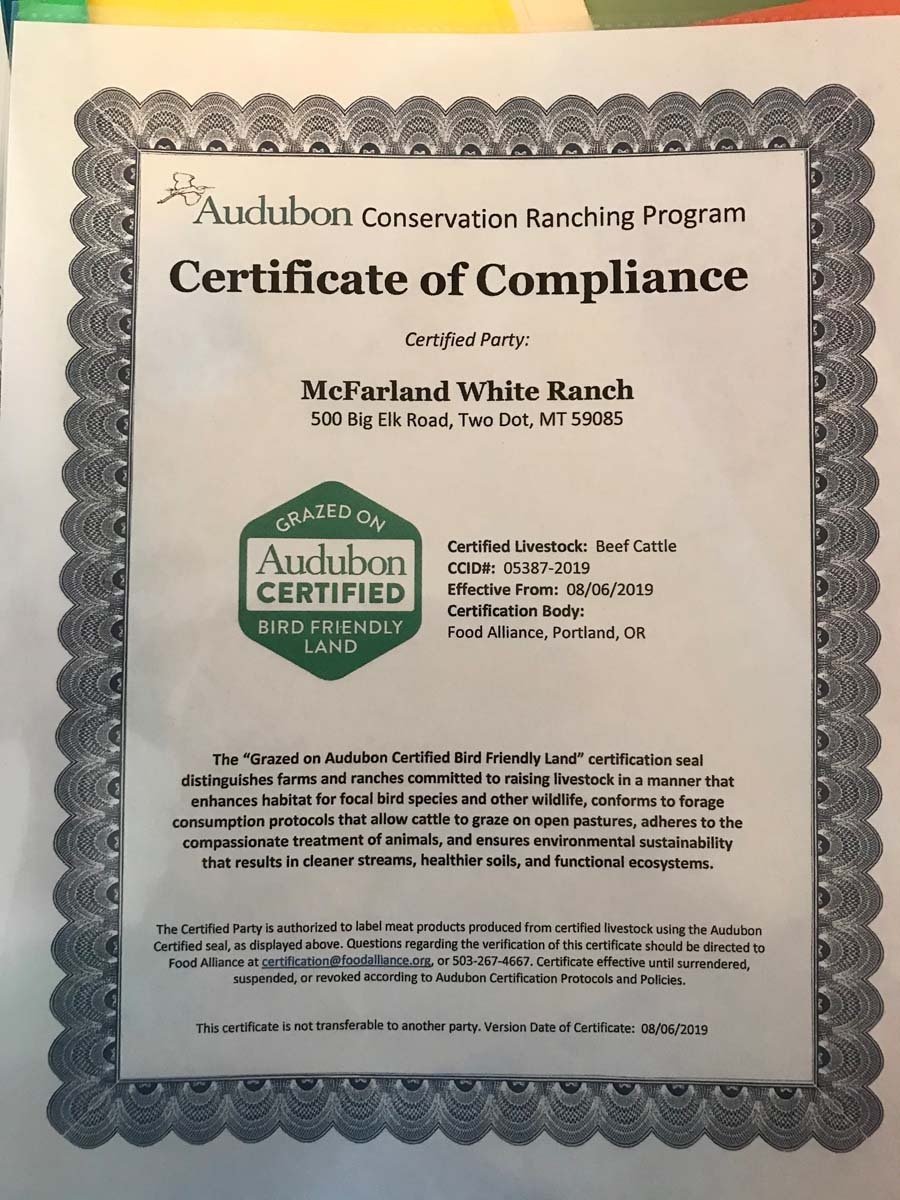 Our Certifications Cattle Ranch, Pasture Raised Beef Two Dot, MT