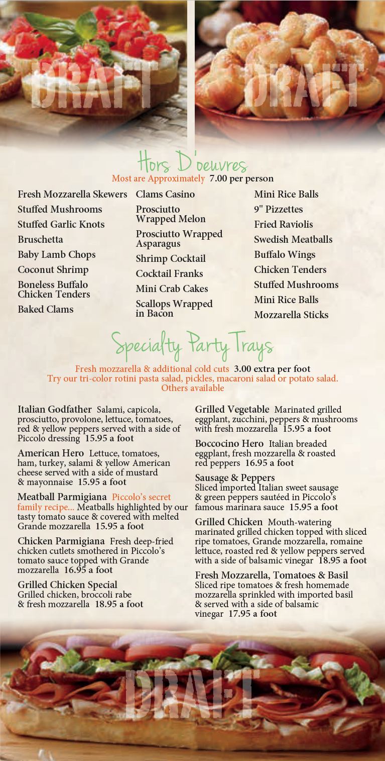 OffPremise Catering Piccolo Ristorante Bellmore, NY