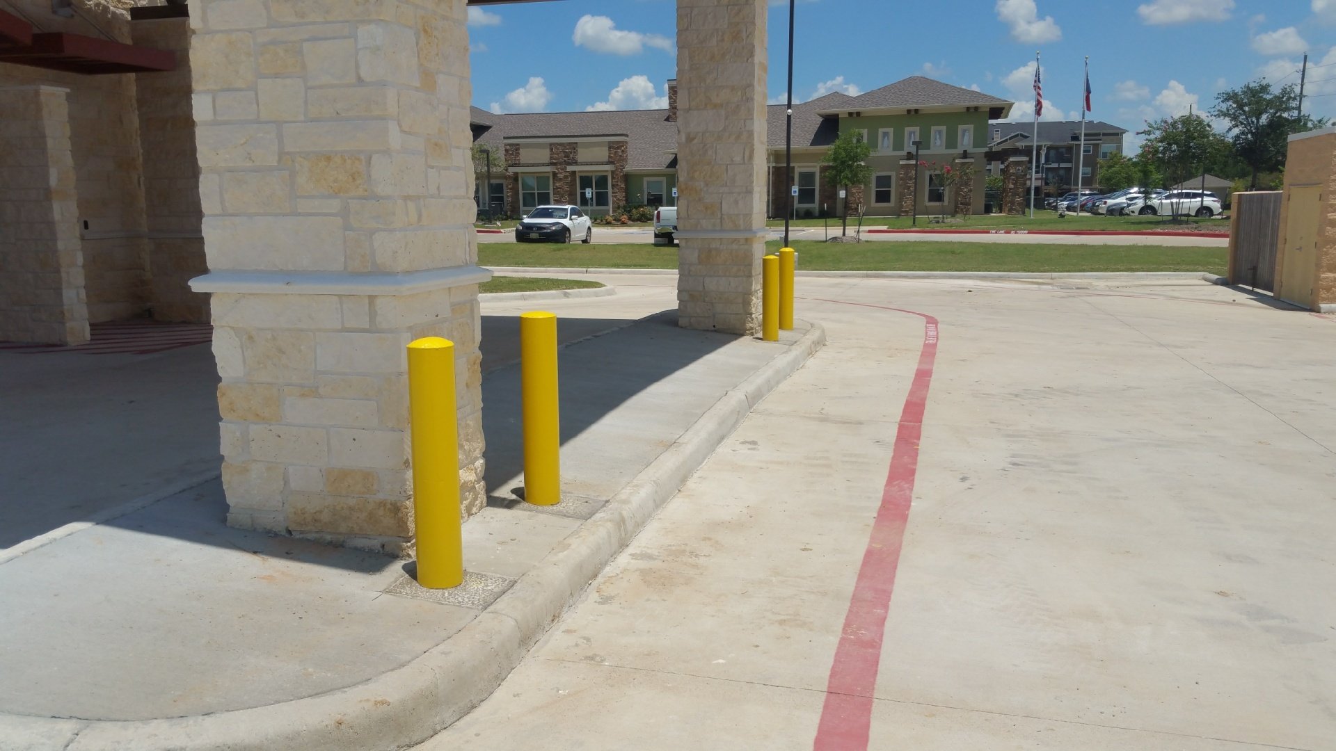 Steel Pipe Bollards Primed and Painted Ready to Install in Concrete