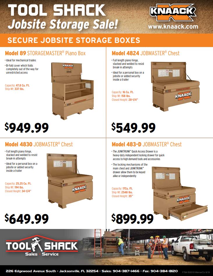 Tool Shack Jacksonville, FL Specials