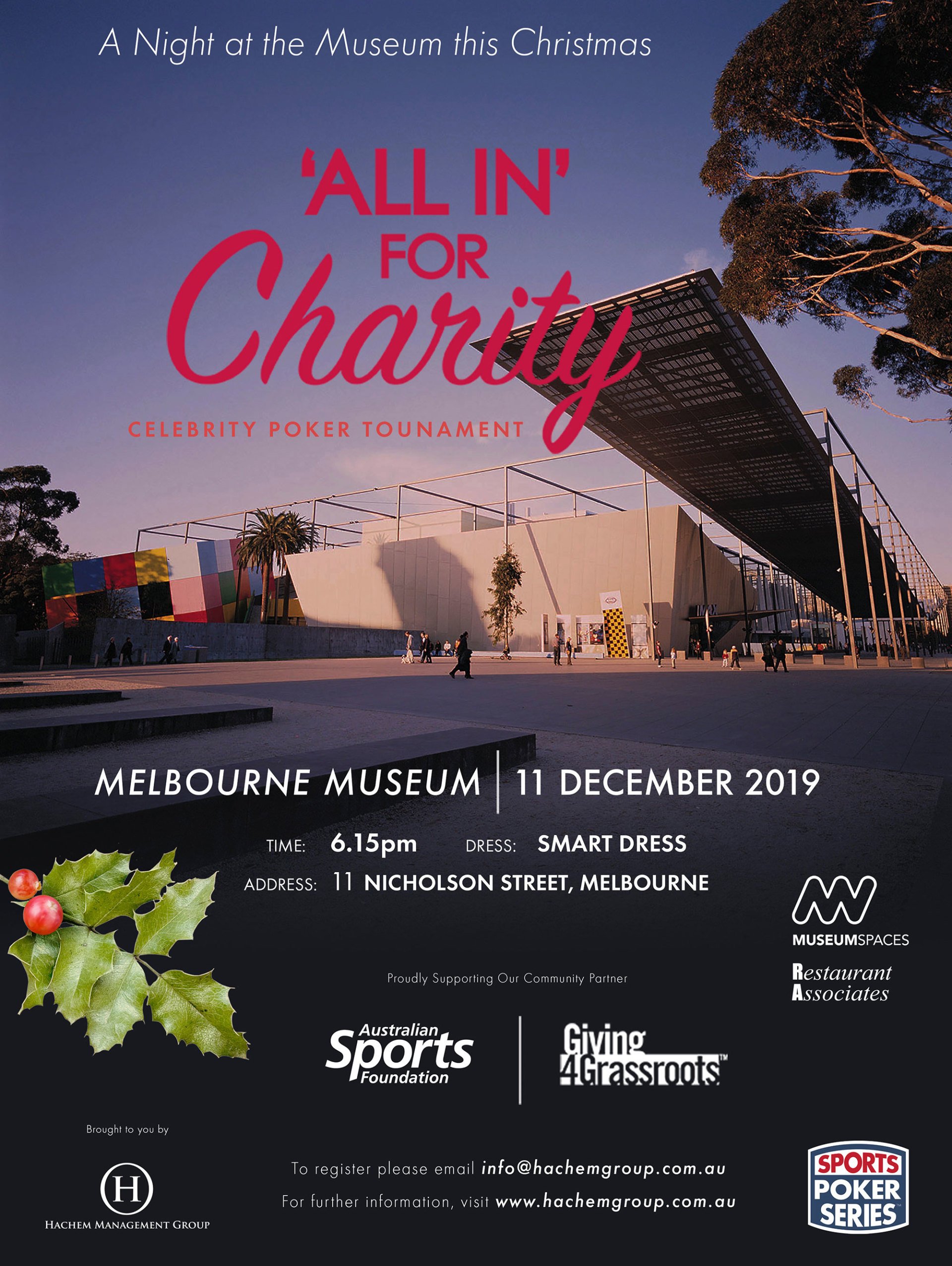 'All In' for Charity Melbourne Museum 11th December 2019