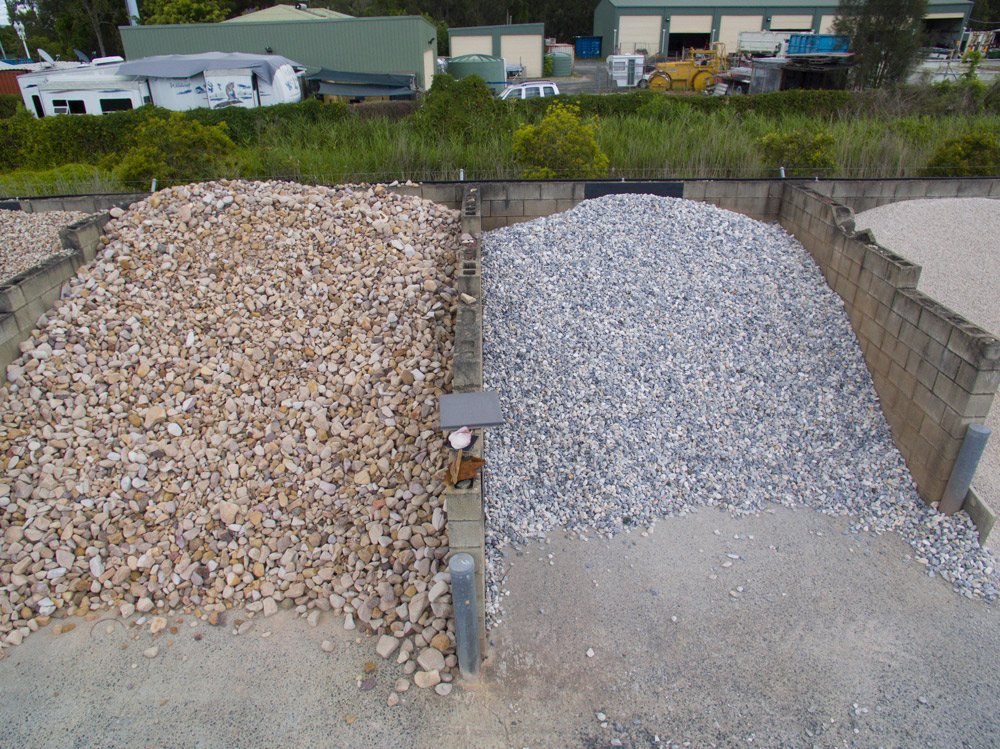 brown sand and silver rocks