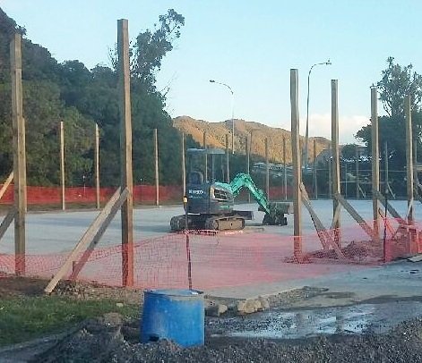 View of machine being brought for digging 