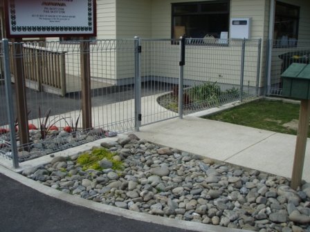 View of installed security fence