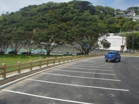 Small timber fence installed around the road