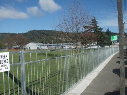 View of installed security fence