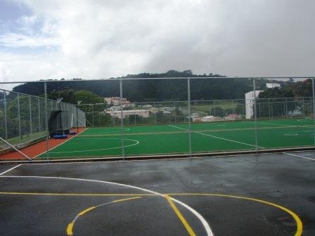 Installed durable sports fence