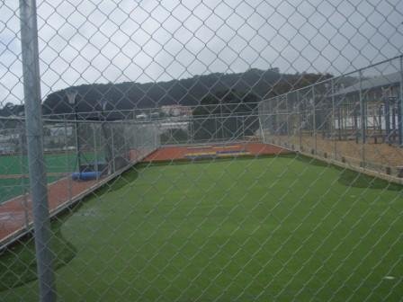 Installed durable sports fence