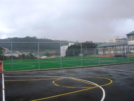 Installed durable sports fence