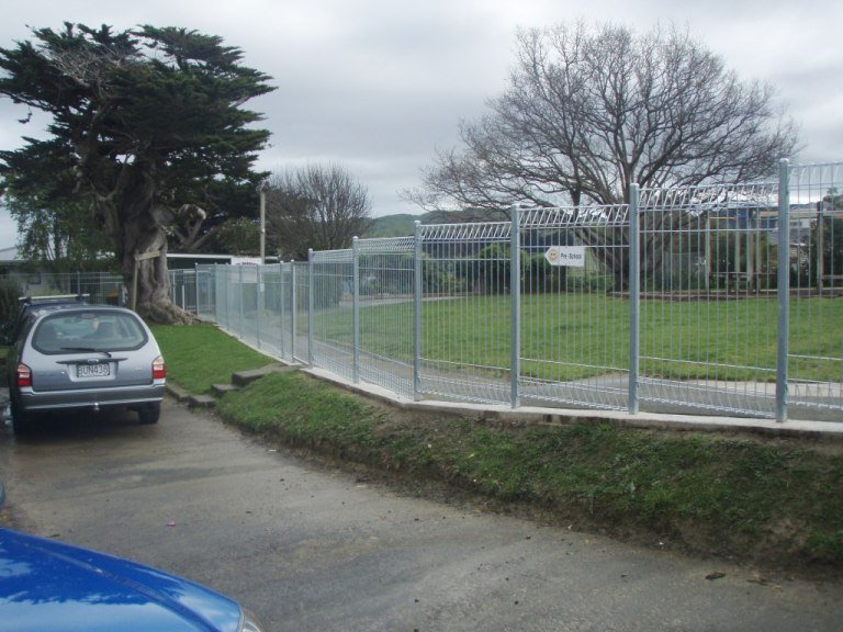 View of installed security fence