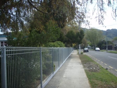 View of installed security fence