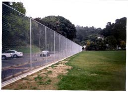 View of installed security fence