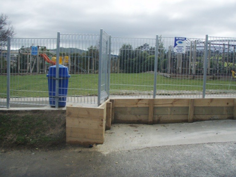 View of installed security fence