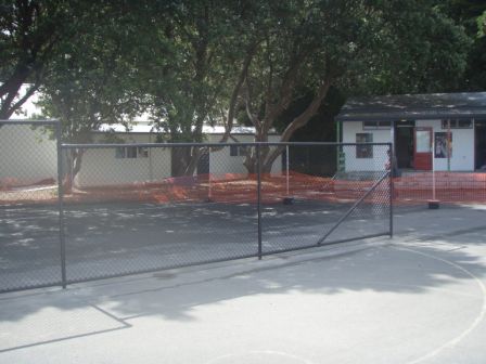 Installed durable sports fence