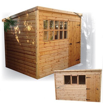 standard penta pent styled roof fully tongue and grooved shiplap shed ledged and braced door including a lock and key with classic or georgian glazed - Garden Sheds Reading standard penta pent styled roof fully tongue and grooved shiplap shed ledged and braced door including a lock and key with classic or georgian glazed - Garden Sheds Reading