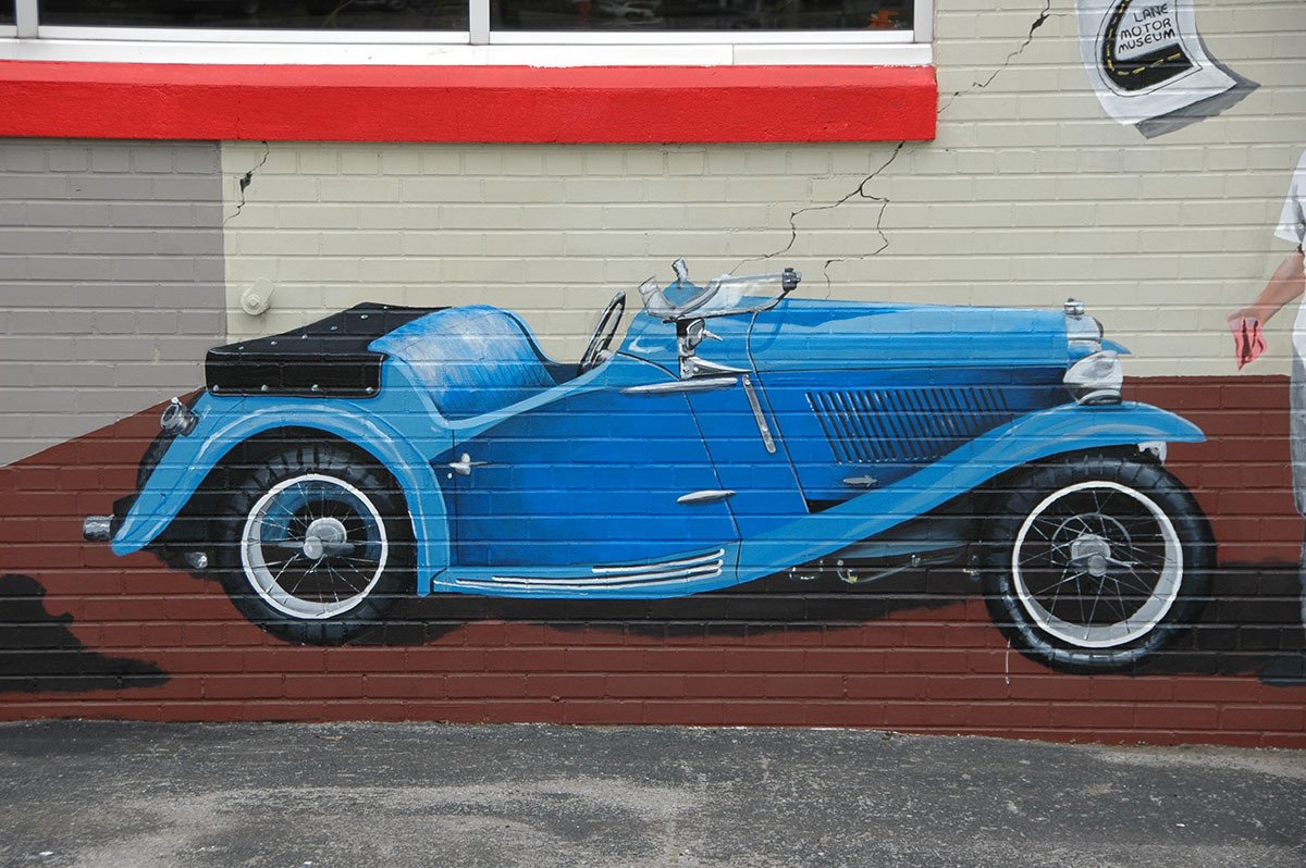 Check Out Nashville's Lane Motor Museum Custom Exterior Mural Art