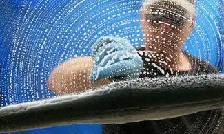 cleaning the windows