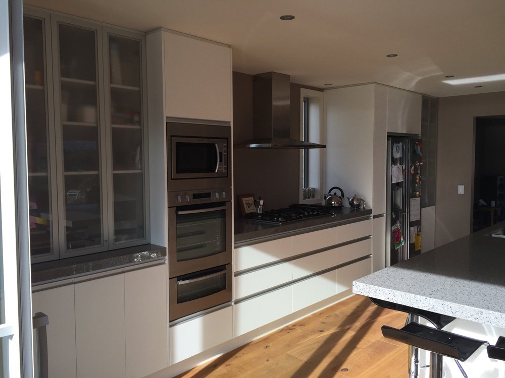 View of the kitchen fitted with various accessories in Christchurch