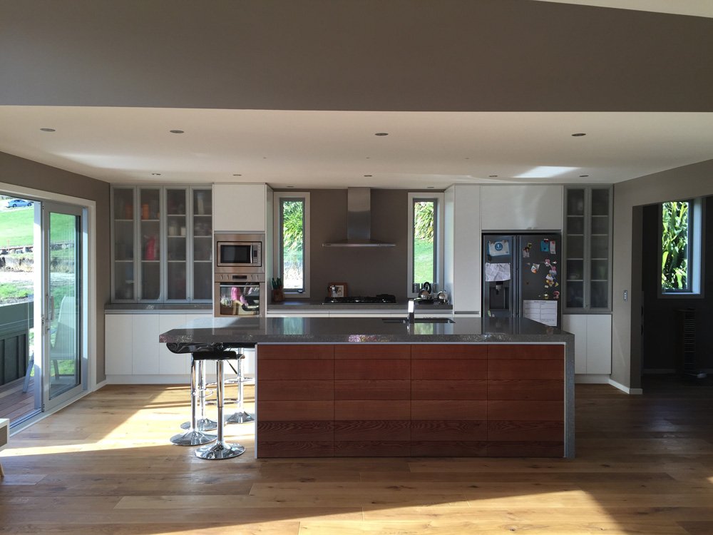 View of the kitchen fitted with various accessories in Christchurch